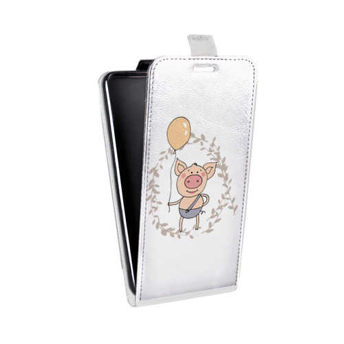 Дизайнерский вертикальный чехол-книжка для LG X Style Прозрачные свинки