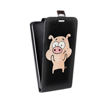 Дизайнерский вертикальный чехол-книжка для Huawei Honor 8s Прозрачные свинки (на заказ)