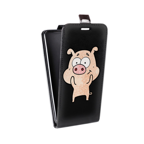 Дизайнерский вертикальный чехол-книжка для Huawei Nova Lite (2017) Прозрачные свинки