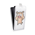 Дизайнерский вертикальный чехол-книжка для Iphone 5c Прозрачные свинки