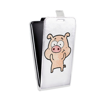 Дизайнерский вертикальный чехол-книжка для BlackBerry KEY2 Прозрачные свинки (на заказ)