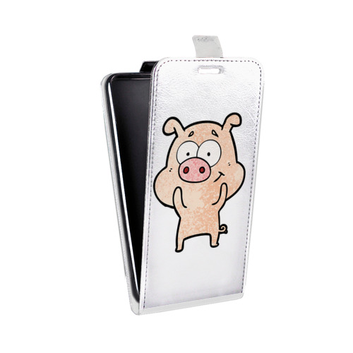 Дизайнерский вертикальный чехол-книжка для LG Optimus G2 mini Прозрачные свинки