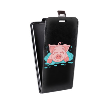 Дизайнерский вертикальный чехол-книжка для ASUS ZenFone 5 ZE620KL Прозрачные свинки (на заказ)