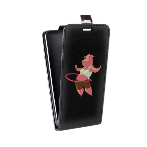 Дизайнерский вертикальный чехол-книжка для ASUS ZenFone 4 Selfie Прозрачные свинки