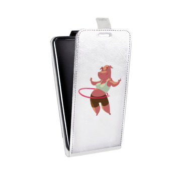 Дизайнерский вертикальный чехол-книжка для Huawei Honor Play Прозрачные свинки (на заказ)