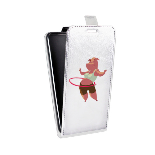Дизайнерский вертикальный чехол-книжка для HTC Desire 601 Прозрачные свинки