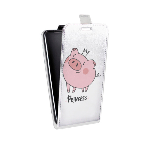 Дизайнерский вертикальный чехол-книжка для Huawei Honor 8C Прозрачные свинки
