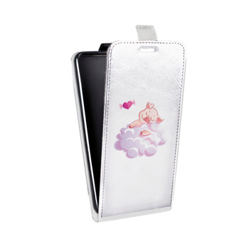 Дизайнерский вертикальный чехол-книжка для Huawei Honor 7A Pro Прозрачные свинки (на заказ)