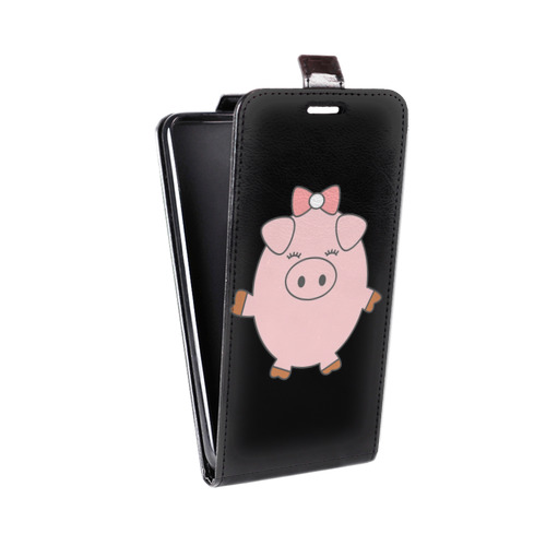 Дизайнерский вертикальный чехол-книжка для Huawei Honor 6C Прозрачные свинки