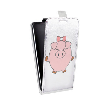 Дизайнерский вертикальный чехол-книжка для Huawei Honor 30i Прозрачные свинки (на заказ)