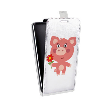 Дизайнерский вертикальный чехол-книжка для Huawei Honor 8 Прозрачные свинки (на заказ)