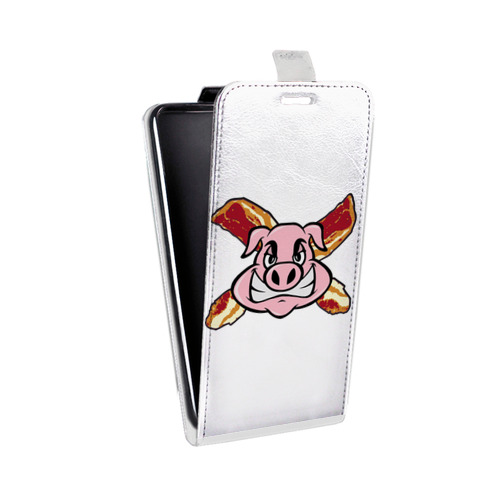 Дизайнерский вертикальный чехол-книжка для HTC Desire 728 Прозрачные свинки