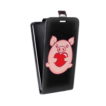 Дизайнерский вертикальный чехол-книжка для Huawei Honor 7A Прозрачные свинки (на заказ)