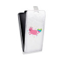 Дизайнерский вертикальный чехол-книжка для HTC 10 Прозрачные свинки