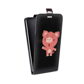 Дизайнерский вертикальный чехол-книжка для Huawei P Smart (2021) Прозрачные свинки (на заказ)