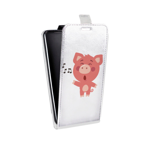 Дизайнерский вертикальный чехол-книжка для HTC One M9+ Прозрачные свинки