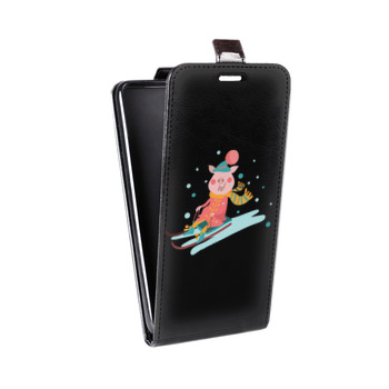 Дизайнерский вертикальный чехол-книжка для Samsung Galaxy Note 2 Прозрачные свинки (на заказ)