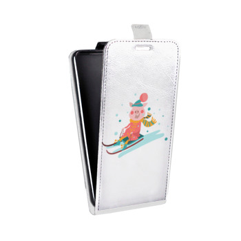 Дизайнерский вертикальный чехол-книжка для Sony Xperia E4g Прозрачные свинки (на заказ)