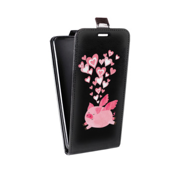 Дизайнерский вертикальный чехол-книжка для Huawei P30 Pro Прозрачные свинки (на заказ)