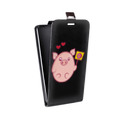 Дизайнерский вертикальный чехол-книжка для Iphone 5c Прозрачные свинки