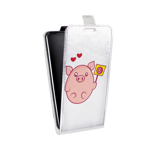 Дизайнерский вертикальный чехол-книжка для Samsung Galaxy Grand Прозрачные свинки