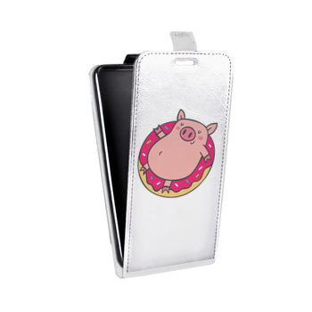 Дизайнерский вертикальный чехол-книжка для Huawei Honor 9 Прозрачные свинки (на заказ)