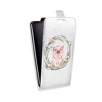 Дизайнерский вертикальный чехол-книжка для Huawei Honor 30i Прозрачные свинки (на заказ)