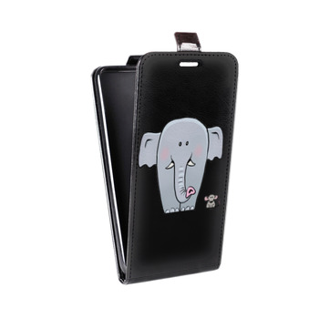 Дизайнерский вертикальный чехол-книжка для Huawei Honor 7A Прозрачные слоны (на заказ)