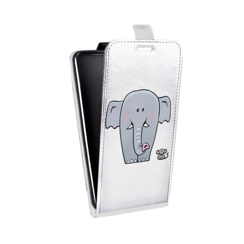 Дизайнерский вертикальный чехол-книжка для Alcatel One Touch POP 3 5.5 Прозрачные слоны
