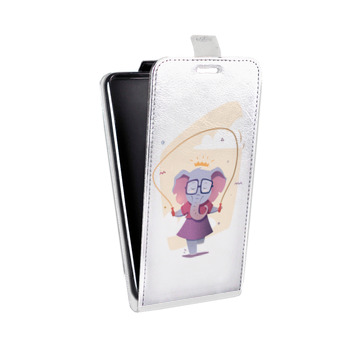 Дизайнерский вертикальный чехол-книжка для ASUS Zenfone 2 Laser Прозрачные слоны (на заказ)