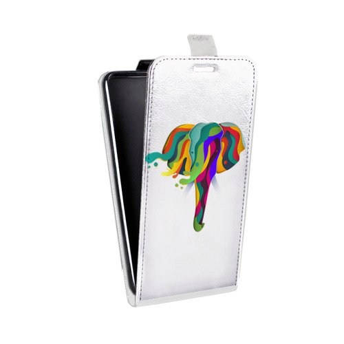Дизайнерский вертикальный чехол-книжка для Samsung Galaxy Grand Прозрачные слоны