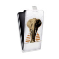 Дизайнерский вертикальный чехол-книжка для Lenovo A7010 Прозрачные слоны