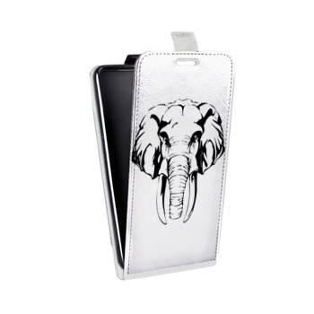 Дизайнерский вертикальный чехол-книжка для HTC One Mini Прозрачные слоны (на заказ)