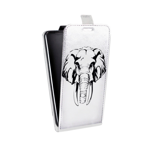 Дизайнерский вертикальный чехол-книжка для Sony Xperia XZ Прозрачные слоны
