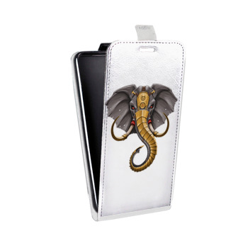 Дизайнерский вертикальный чехол-книжка для Iphone 7 Plus / 8 Plus Прозрачные слоны (на заказ)