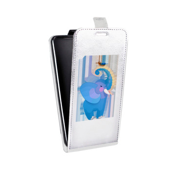 Дизайнерский вертикальный чехол-книжка для Huawei Honor 7A Pro Прозрачные слоны (на заказ)