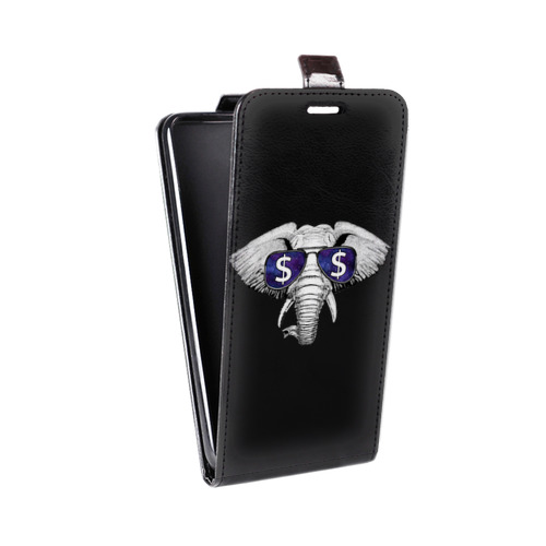 Дизайнерский вертикальный чехол-книжка для Samsung Galaxy A8 Прозрачные слоны