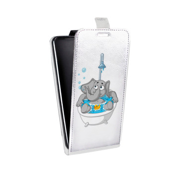 Дизайнерский вертикальный чехол-книжка для Samsung Galaxy J5 Прозрачные слоны (на заказ)