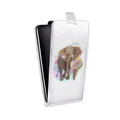 Дизайнерский вертикальный чехол-книжка для Alcatel Pixi 4 (5) Прозрачные слоны