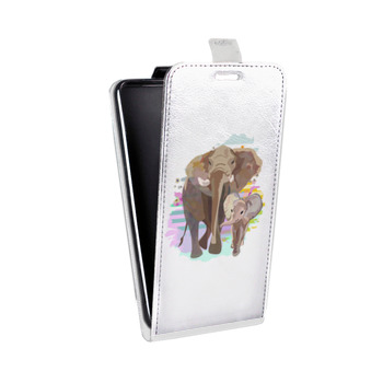 Дизайнерский вертикальный чехол-книжка для Iphone 5s Прозрачные слоны (на заказ)