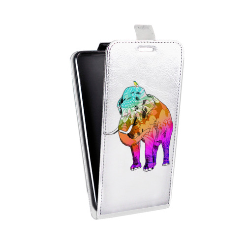 Дизайнерский вертикальный чехол-книжка для Samsung Galaxy A3 (2017) Прозрачные слоны