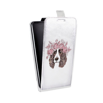 Дизайнерский вертикальный чехол-книжка для Samsung Galaxy S6 Edge Прозрачные собаки (на заказ)