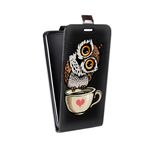 Дизайнерский вертикальный чехол-книжка для ASUS ZenFone 5 Lite Сова и кофе