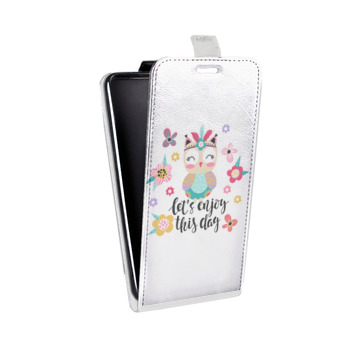 Дизайнерский вертикальный чехол-книжка для Huawei P10 Прозрачные совы (на заказ)