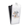 Дизайнерский вертикальный чехол-книжка для LG L70 Прозрачные совы