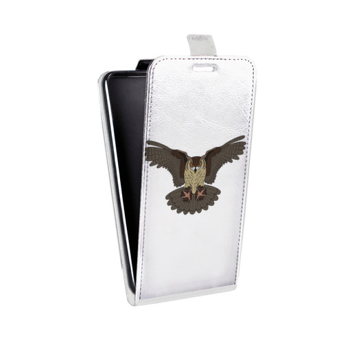 Дизайнерский вертикальный чехол-книжка для Iphone 5c Прозрачные совы