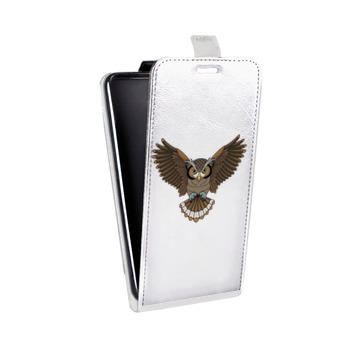 Дизайнерский вертикальный чехол-книжка для Sony Xperia E4g Прозрачные совы (на заказ)