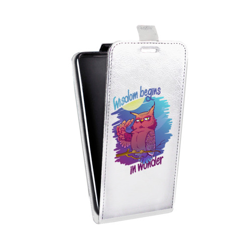 Дизайнерский вертикальный чехол-книжка для Samsung Galaxy Trend 3 Прозрачные совы