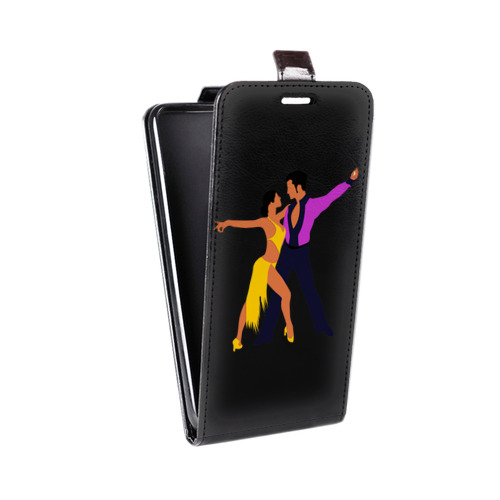 Дизайнерский вертикальный чехол-книжка для Huawei Honor 3x Прозрачные танцоры 
