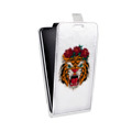 Дизайнерский вертикальный чехол-книжка для Sony Xperia XZ Прозрачные тигры